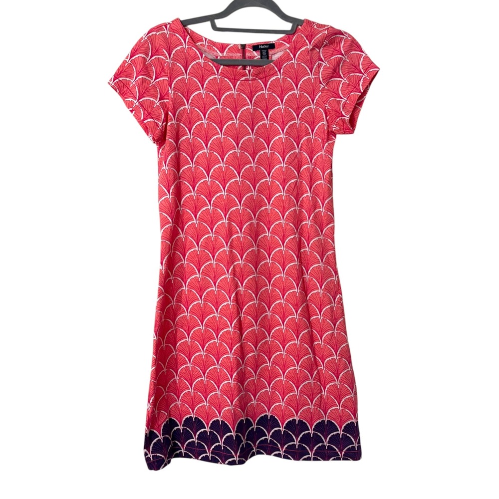 Hatley Womens S Dress Coral Pink Cotton Short Sleeve Preppy Artsy Resortwear